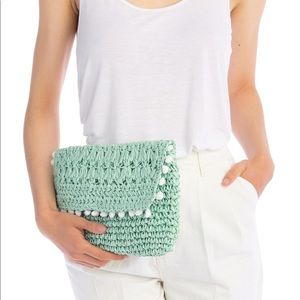 Blue Straw Clutch
